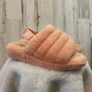 CLEARANCE! UGG Women's Size 11 Fluff Yeah Slide Slippers Logo Back Shoes Pink